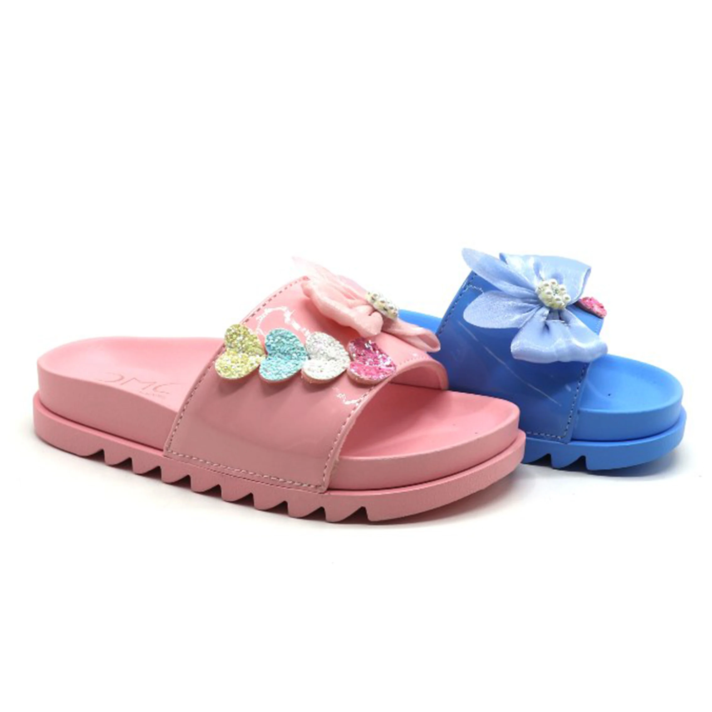 2022 New Trends Girls Shoes Design Slide Pearl Kids Slippers Comfortable Summer Beach Flat Sandals Shoe