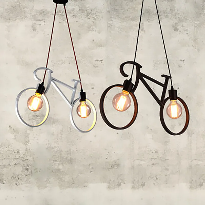 Nordic creative personality bicycle wrought iron living room ceiling lamp Korean simple bedroom clothing store restaurant lamp