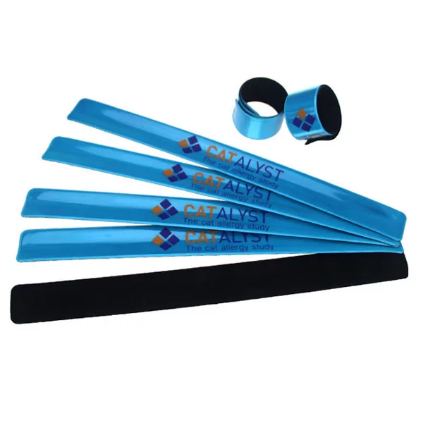 Custom Colorful Reflective PVC Slap Bracelet Reflector Snap Wristband Glow in Dark for High Visibility Safety