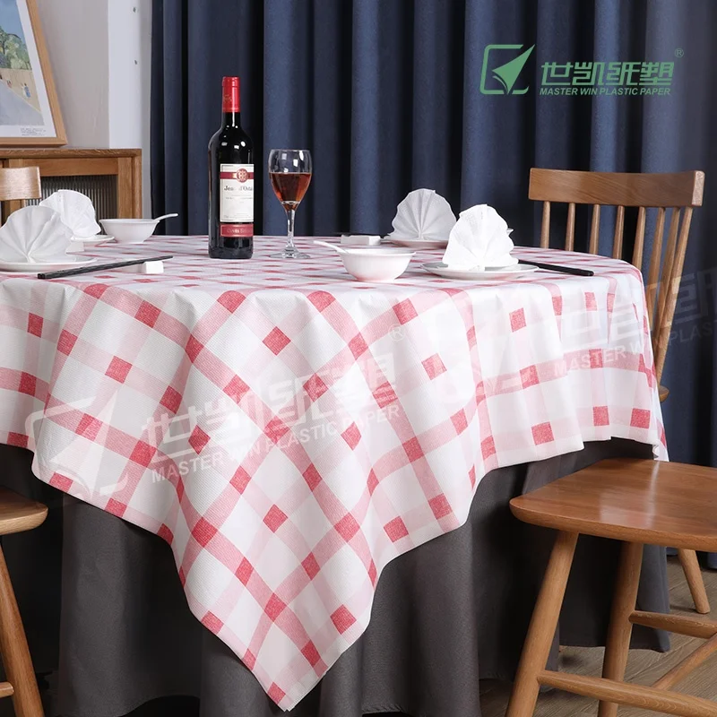 Outdoor Picnic Party Plastic Table Cover Red And White Lattice Rectangular Disposable Tablecloth