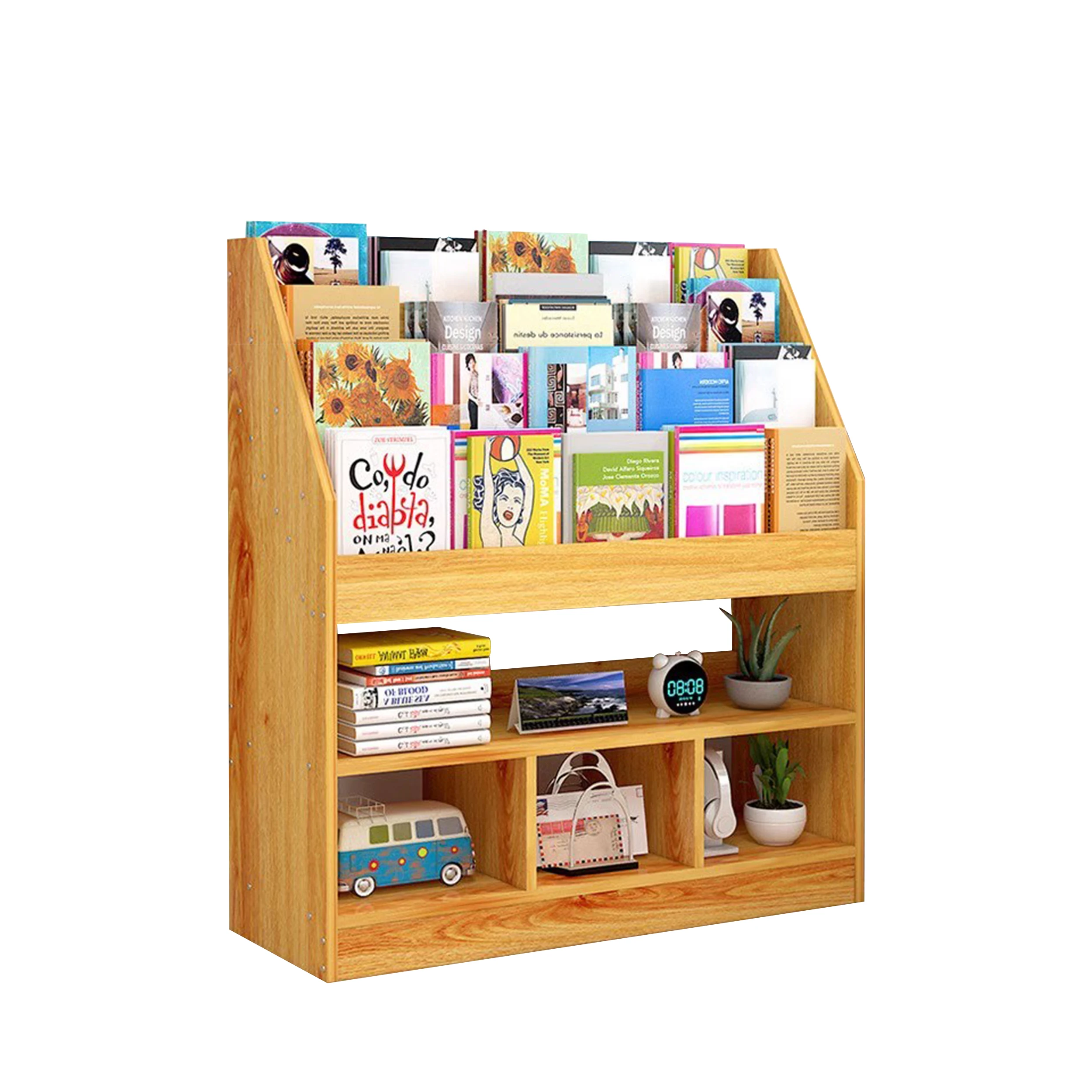 Children furniture adjustable multi function kindergarten bookshelf small baby bookcase plastic toys storage kids book shelf