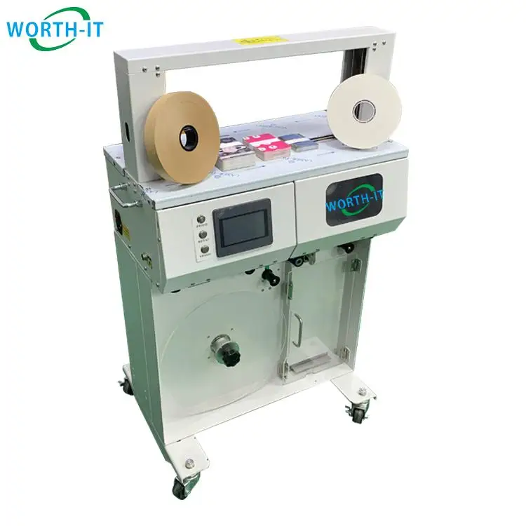 China Banknote Hot melt banding paper tape strapping system packaging banding machines price