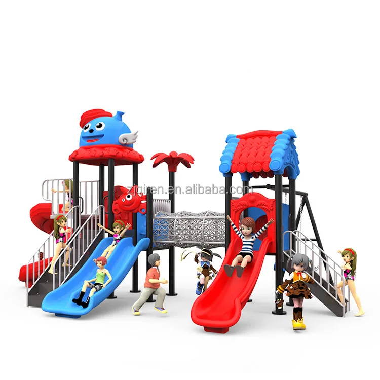 Special Colorful Amusement Park with Slides and Tunnel Stairs Children Fun Outdoor Playground Equipment for Preschool Kids