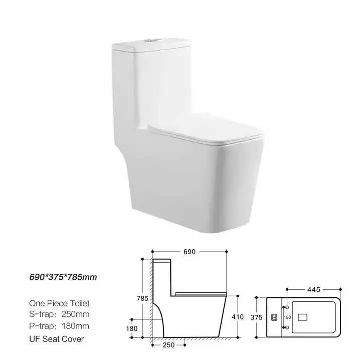 Philippine Sanitary Ware Price Cheap Commode Simple White Power Flushing One-piece Toilet For Sale