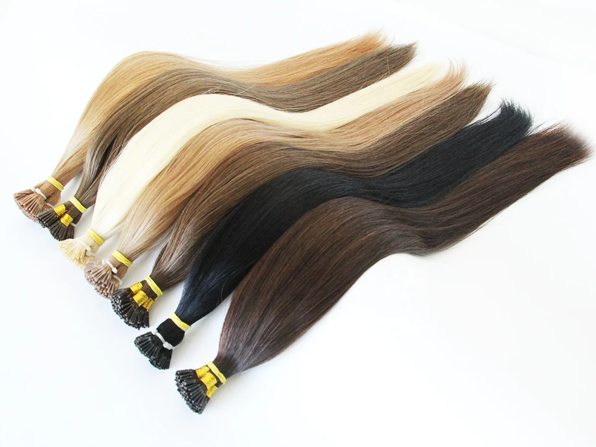 I Tip Virgin Hair Extensions Wholesale Double Drawn Italian Keratin Prebonded Virgin Human Hair I Tips