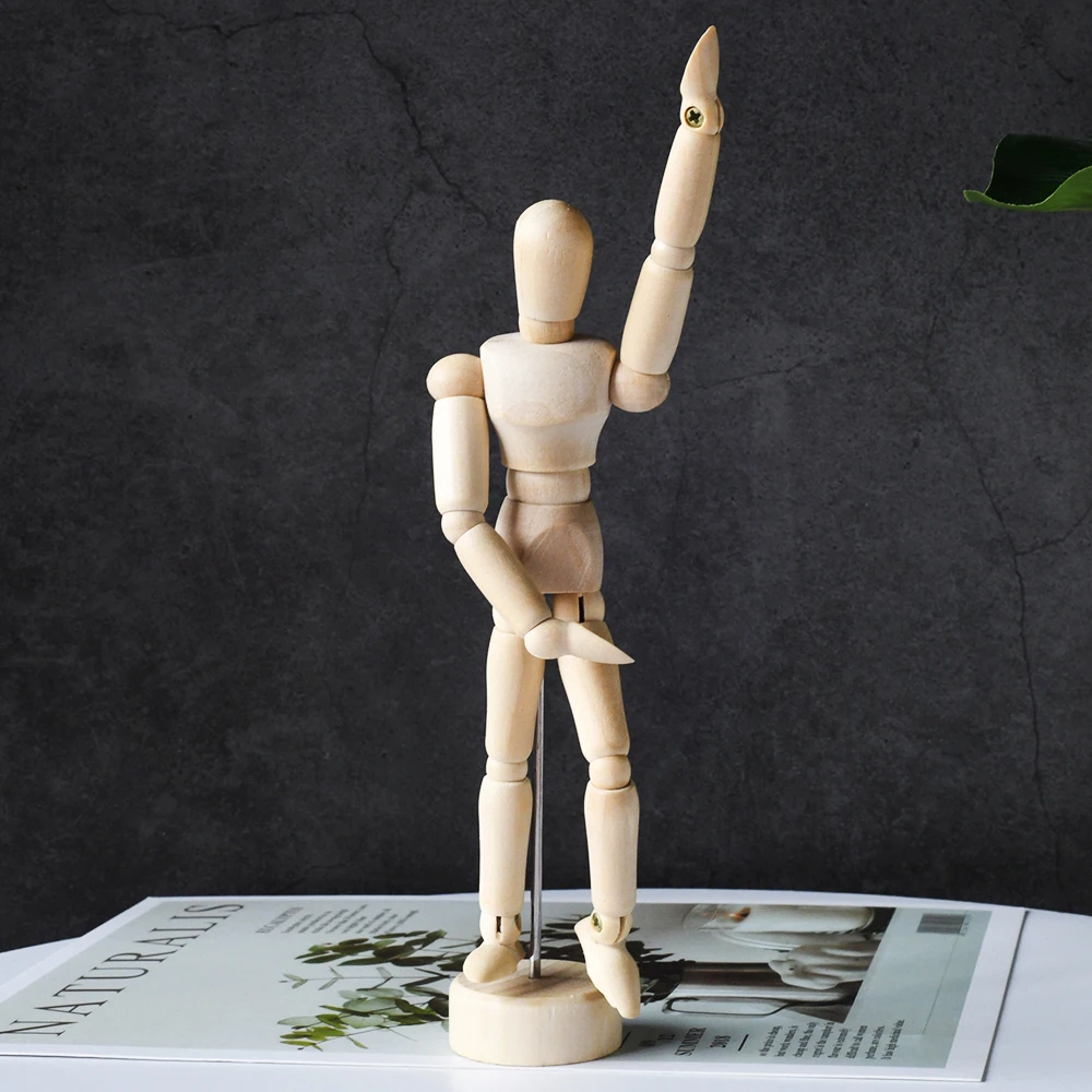 Various specifications 5.5 Inch 14CM Adjustable Drawing Furnishings Sketch Cartoon Flexible Solid Wooden Human Manikin
