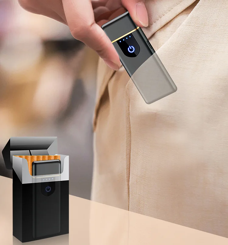 custom oem new innovative plastic ultra thin cigarette smoking accessories mini USB rechargeable electronic lighters electric