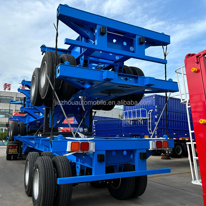 20ft Straight Chassis Skeleton Container Semi Truck Trailers for Heavy Loading Container and Portable Tanker Container
