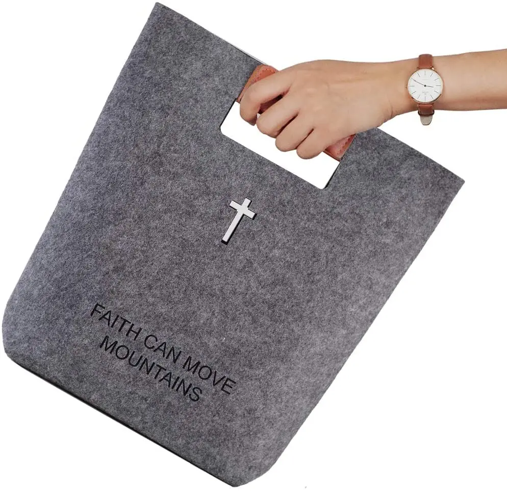 Custom design handbag Bible Bag Felt Bags Christian Bible Leather Covers For Church Female Women Tote bags