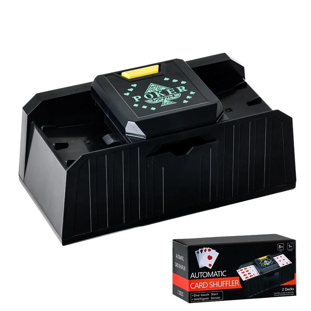 New Pattern 2 Decks Low Noise Card Shuffler Rapid Shuffling Induction Models Automatic Rechargeable Electric Shuffler