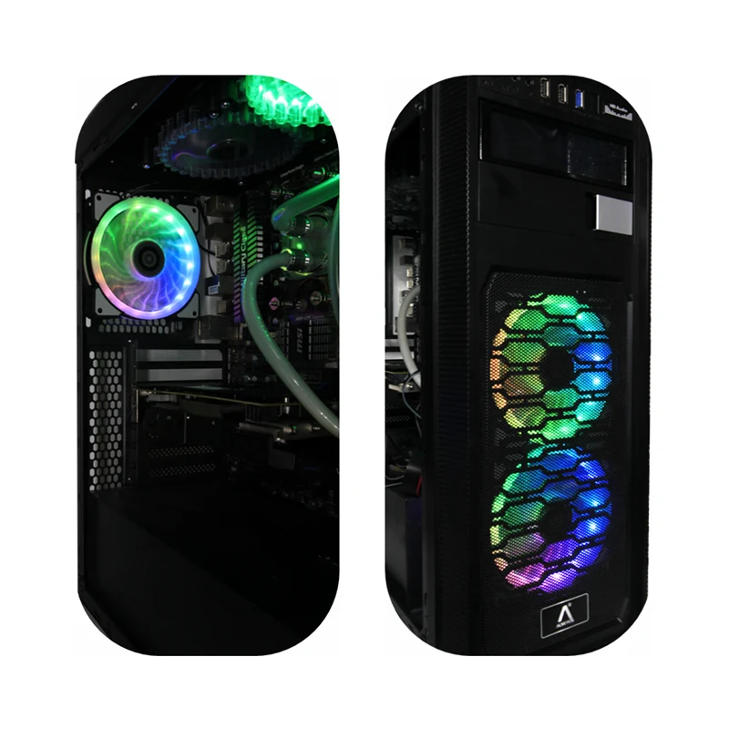  Вентилятор RGB для корпуса 120 мм 5 контактов двойной вентилятор Aura с пультом дистанционного управления компьютерные Охлаждающие