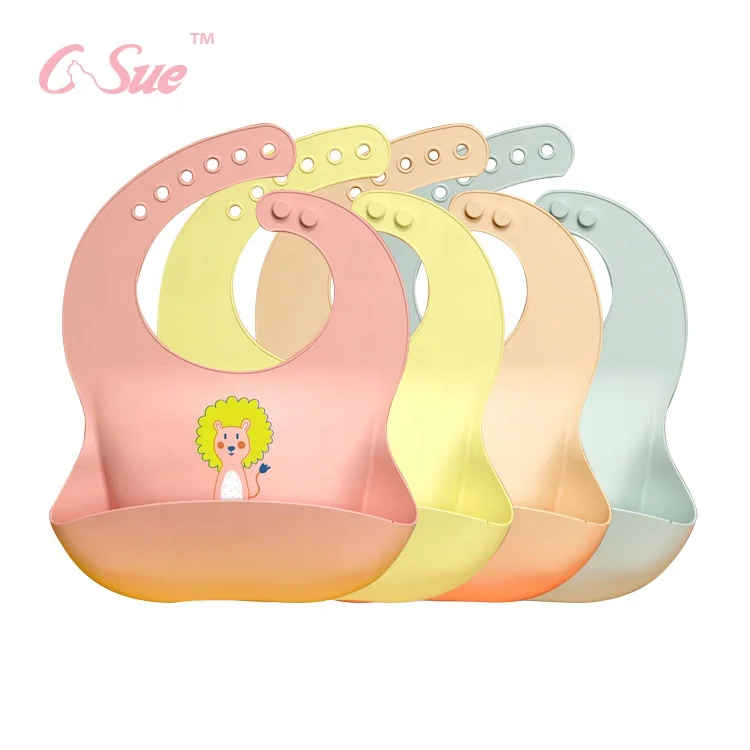 CSUE custom baby product feeding waterproof silicone bib 2021 waterproof silicone baby boy bibs