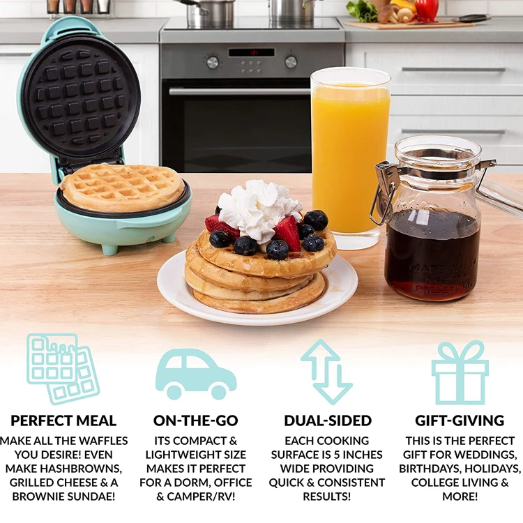 Personal Mini Waffle Maker 5 Inch Wafelijzer Hash Brown French Toast Grilled Cheese Gaufrier Min Waffeleis fabricante gofres