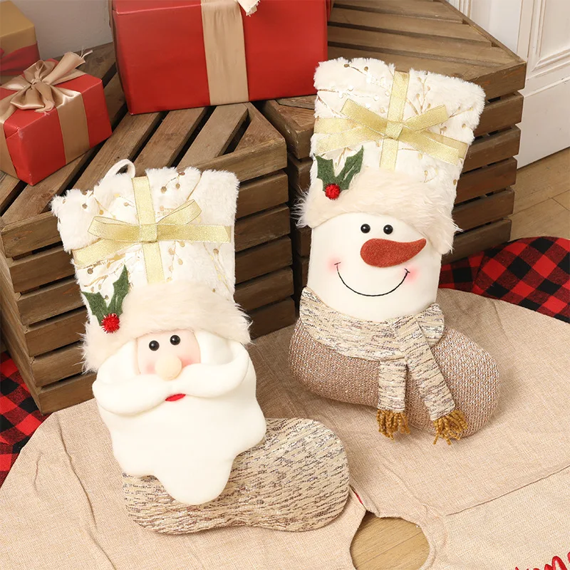 Nice Santa Claus pattern plush christmas baby  plush socks decoration