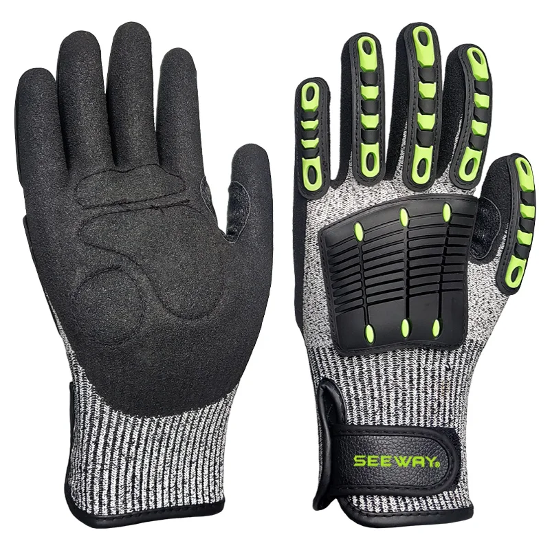 Seeway Heavy Duty Anti-Vibration Cut Resistant Safety Work Gloves Cut Resistant Safety Impact Glove