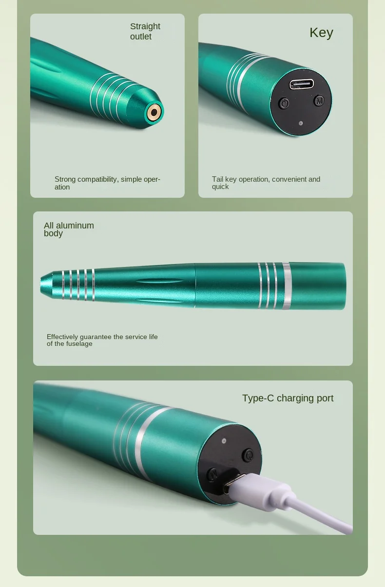 New Design Type C Electric Nail Drill Machine Pedicure Manicure Drill Set Mill Cutter Set Nail File 30000RPM Polishing Equipment