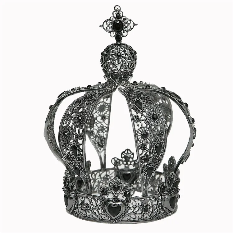 European style castle crown  crowns pageant big hollowed out bride wedding crown