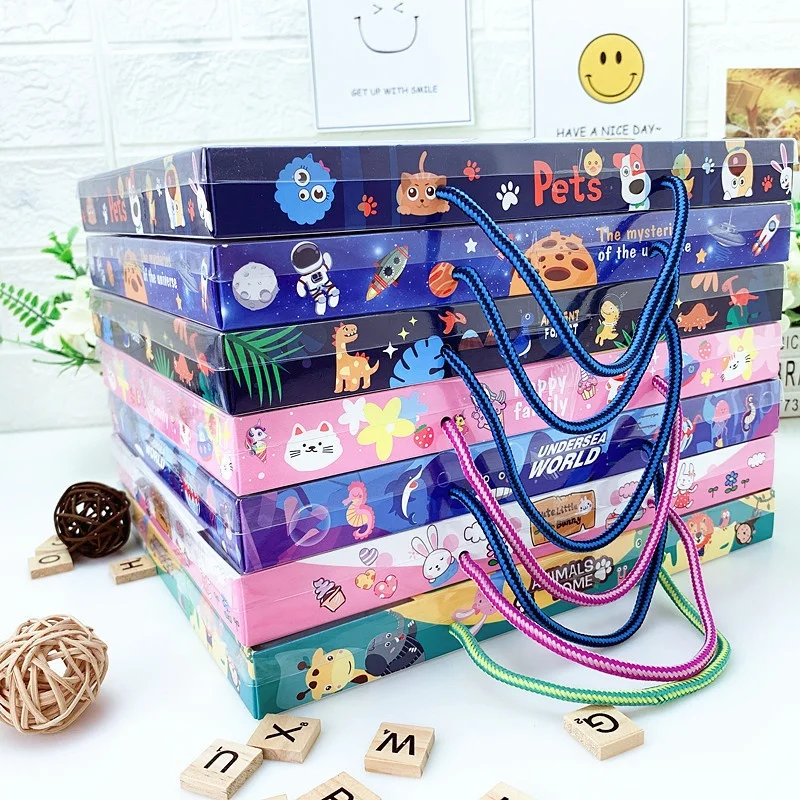 Hot Sale Popular Stationery For School Students Gift Sets Luxury Paper Box Cartoon Good Quality Stationery Sets