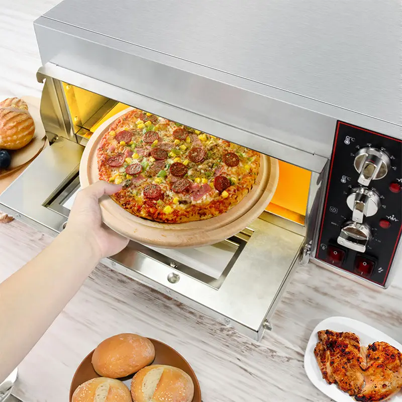 Newest Commercial Electric Gas Mini Italian Pizza Oven 3000W Stainless Steel Double Layer16 Inch Pizza Maker