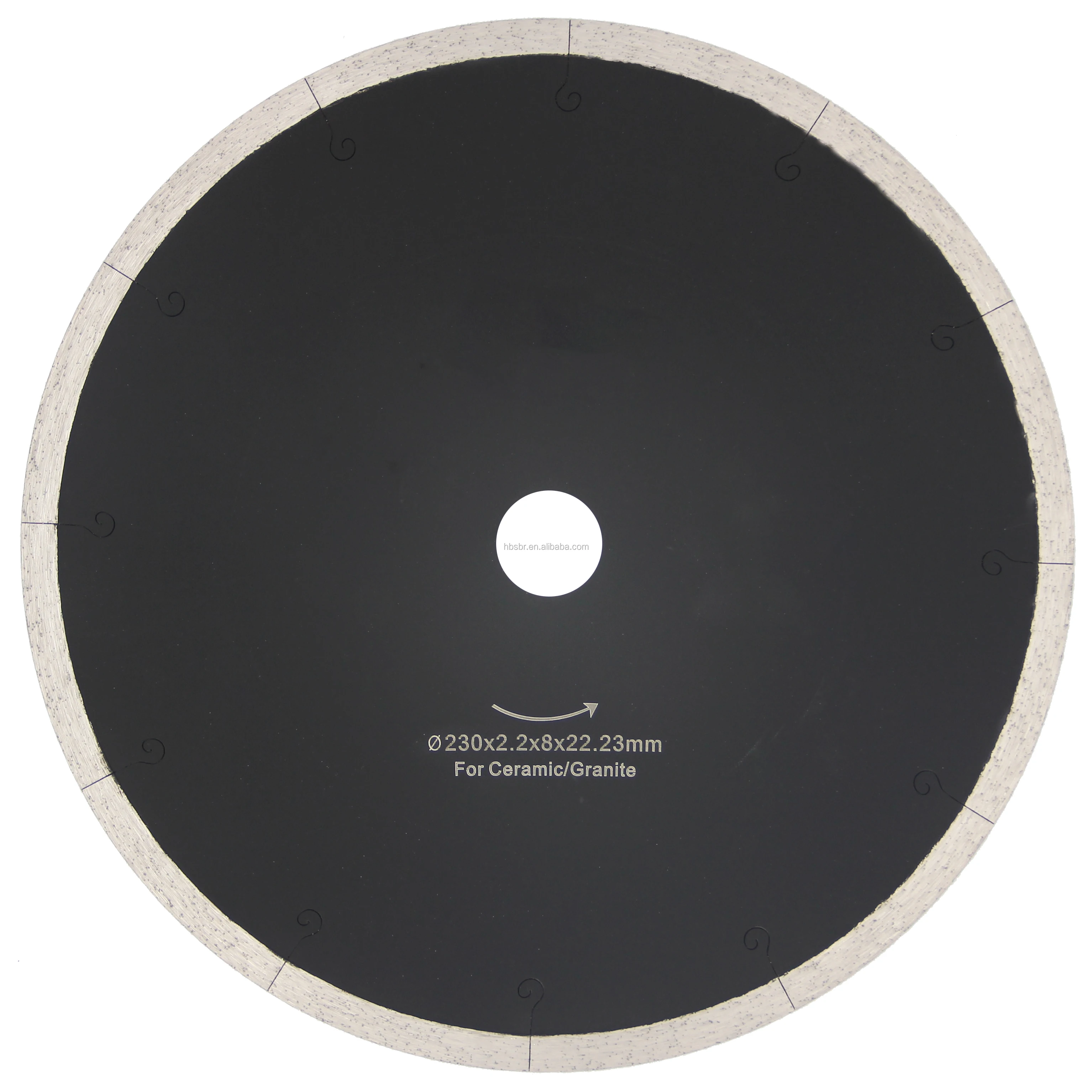 105mm-350mm Hot press sintered diamond saw blades continuous rim blade with J slot for tile ceramic porcelain and glass cutting