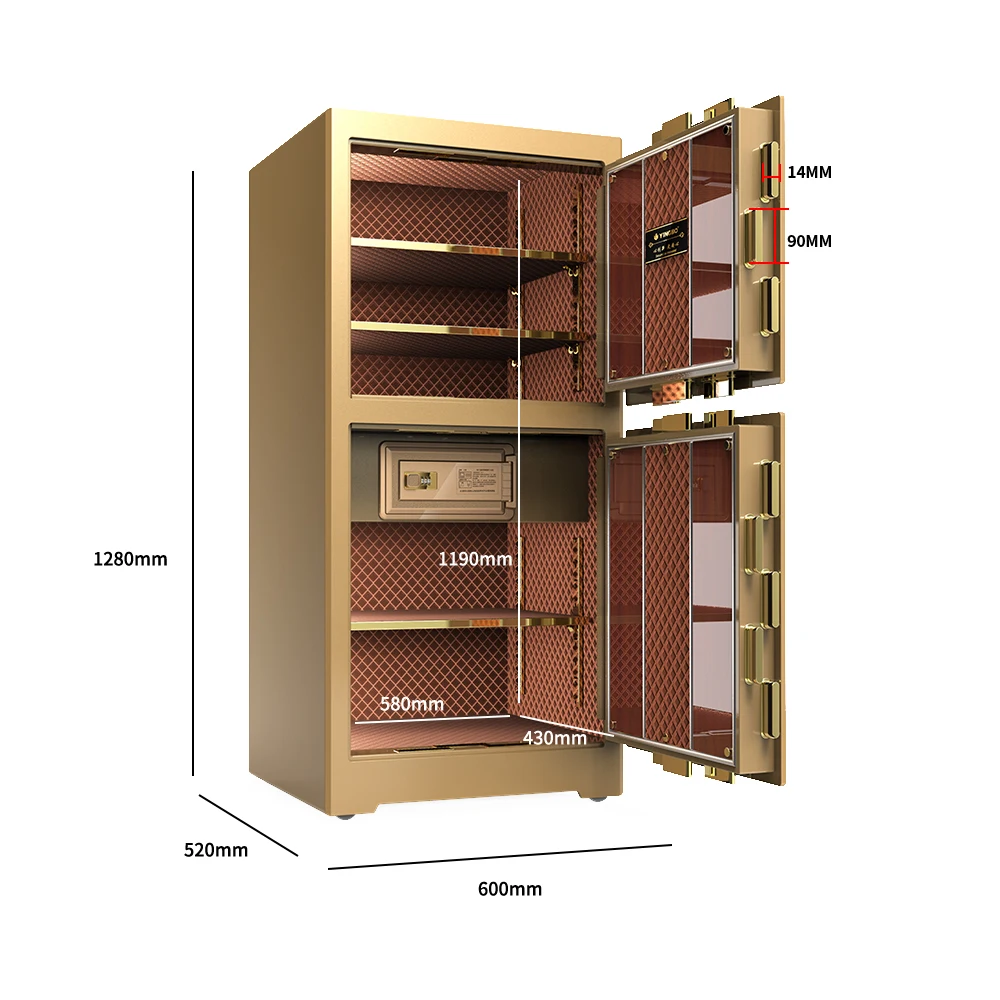 Double Door Hidden Safe Office Security Fingerprint Lock Big Home Hotel Safe Box Solid Steel