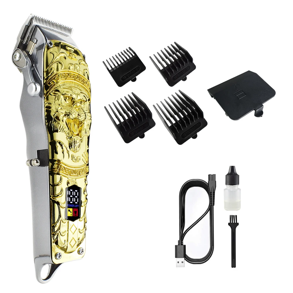 Tiger Shape Electric Hair Trimmer Lithium Battery Cordless Barber Hair Clipper With Power Motor