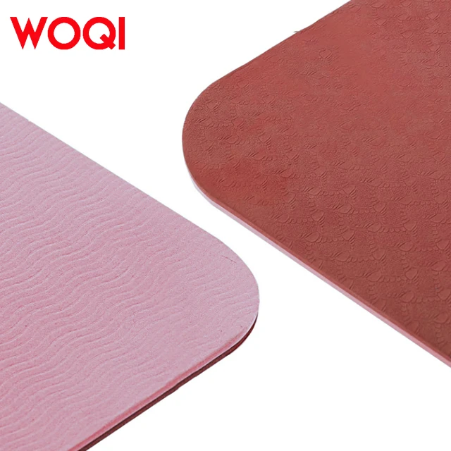 WOQI Custom Pattern Printed TPE Yoga Mat High Quality Non-Slip Travel Exercise Mat Washable Organic Design