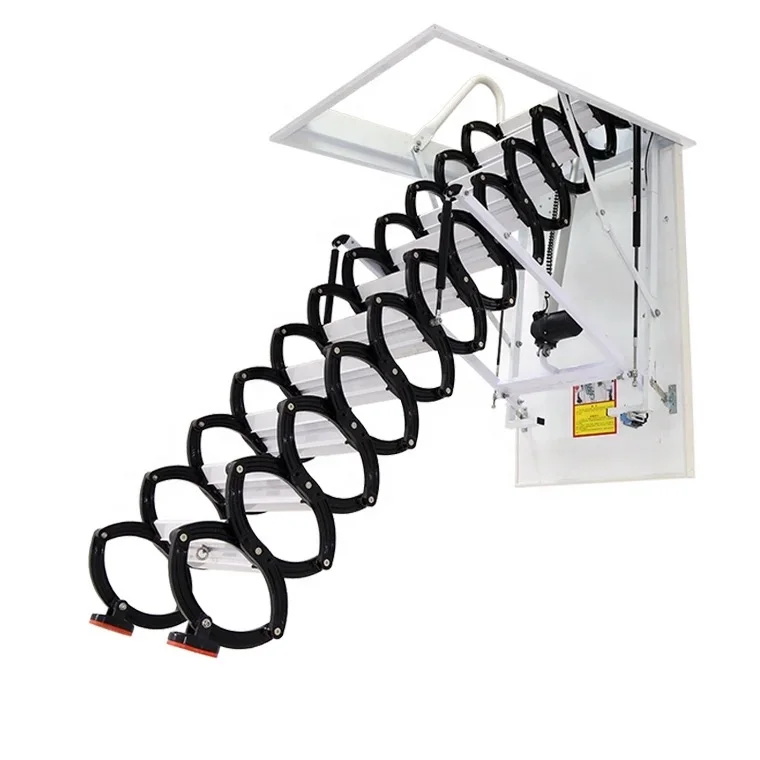 new products electric loft ladder manual loft ladder with handrail aluminium electric telescopic attic stair