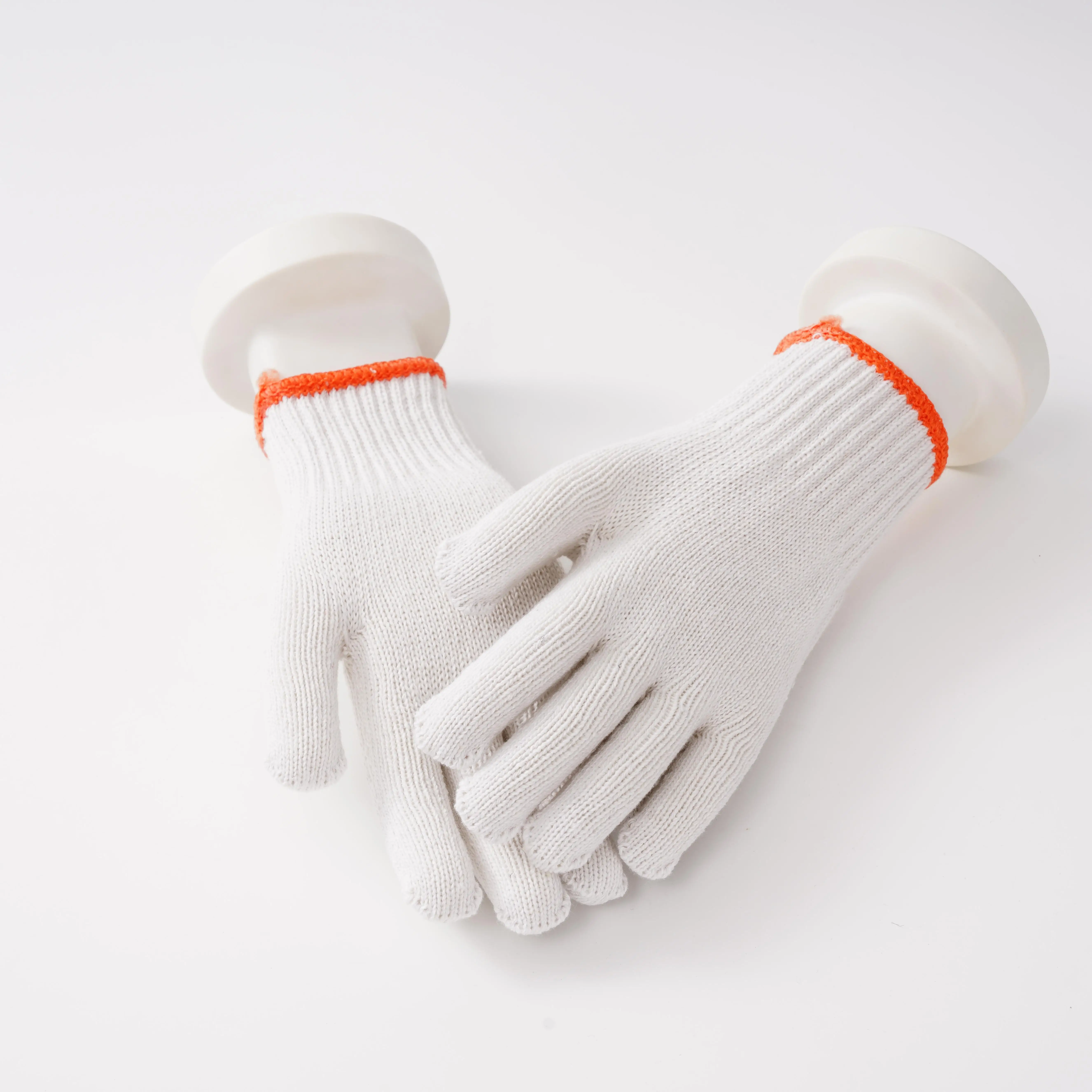 cheaper 500g 600g Construction White Work Gloves cotton yarn knit glove cotton knitted work hand gloves