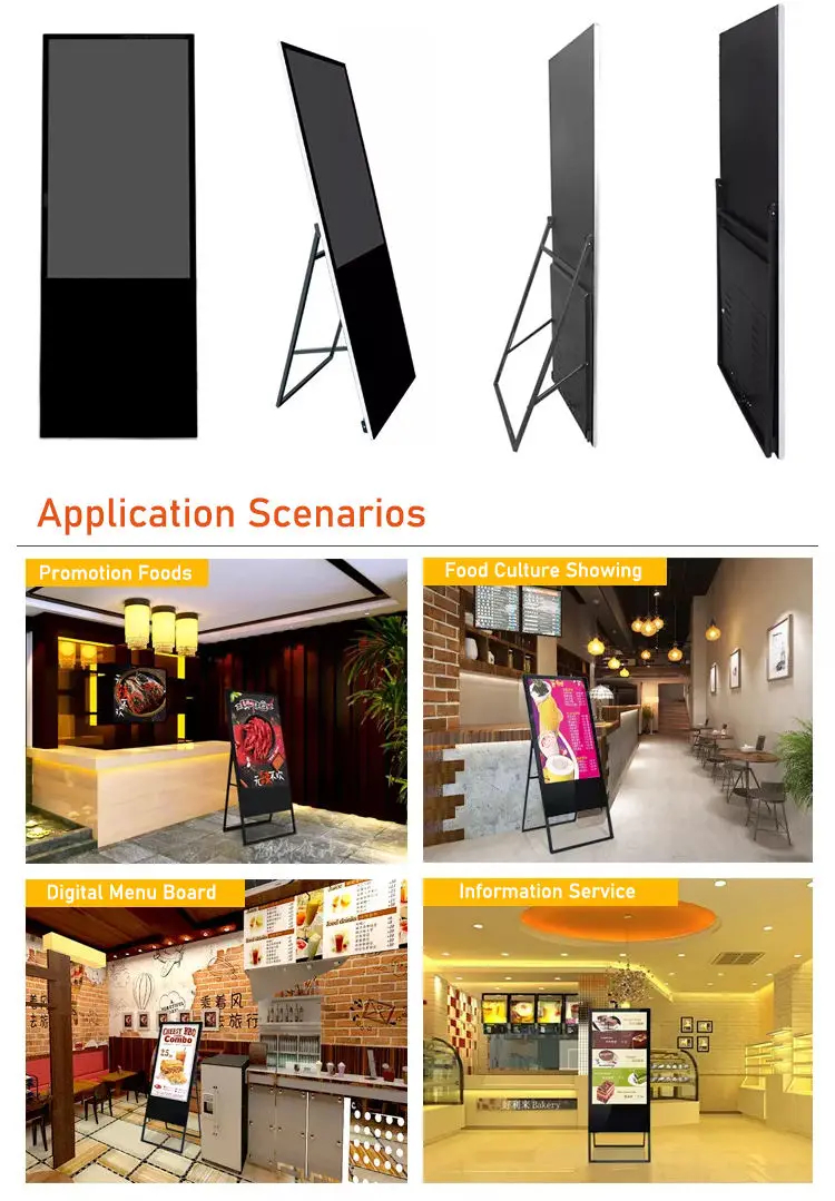 69 Inch Lcd Digital Poster Display Portable Frees Tanding Kiosk Smart Advertising A Sign Lcd Digital Signage Display