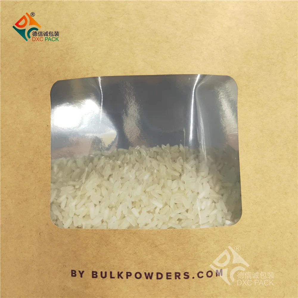 Zip Lock Brown Kraft Paper Bag With Plastic Lining