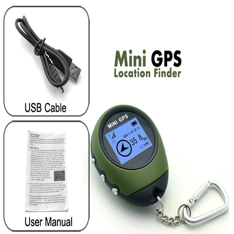 Портативный брелок для ключей с мини-GPS-навигацией и USB-зарядкой спорта на открытом воздухе