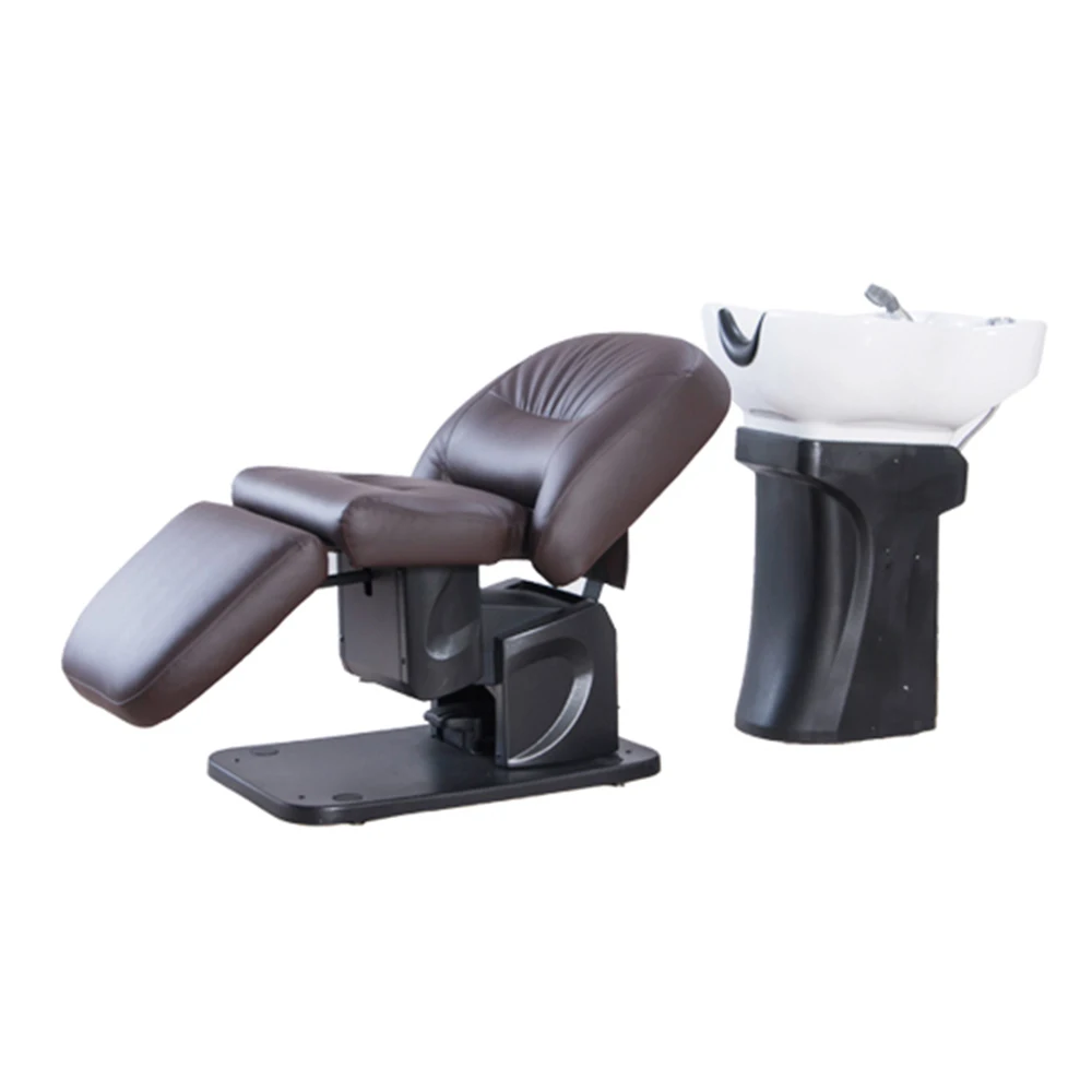
Luxury Electric Shampoo Bowl with Reclining Bed Massage Shampoo Chair Salon Hair Washing Chairs Salon Furniture Equipment 