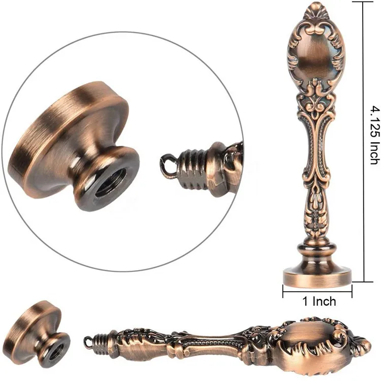 The Rose Wax Seal Stamp Vintage Sealing Red Brass Color Handle