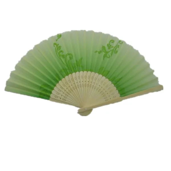 21cm custom printed fabric bamboo hand fan