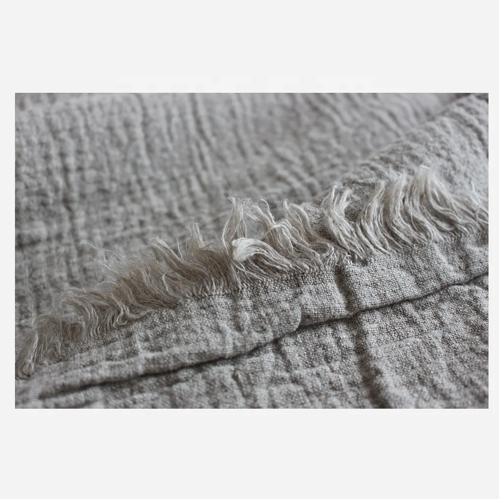  LZ pure 100% flax bed modern linen throw