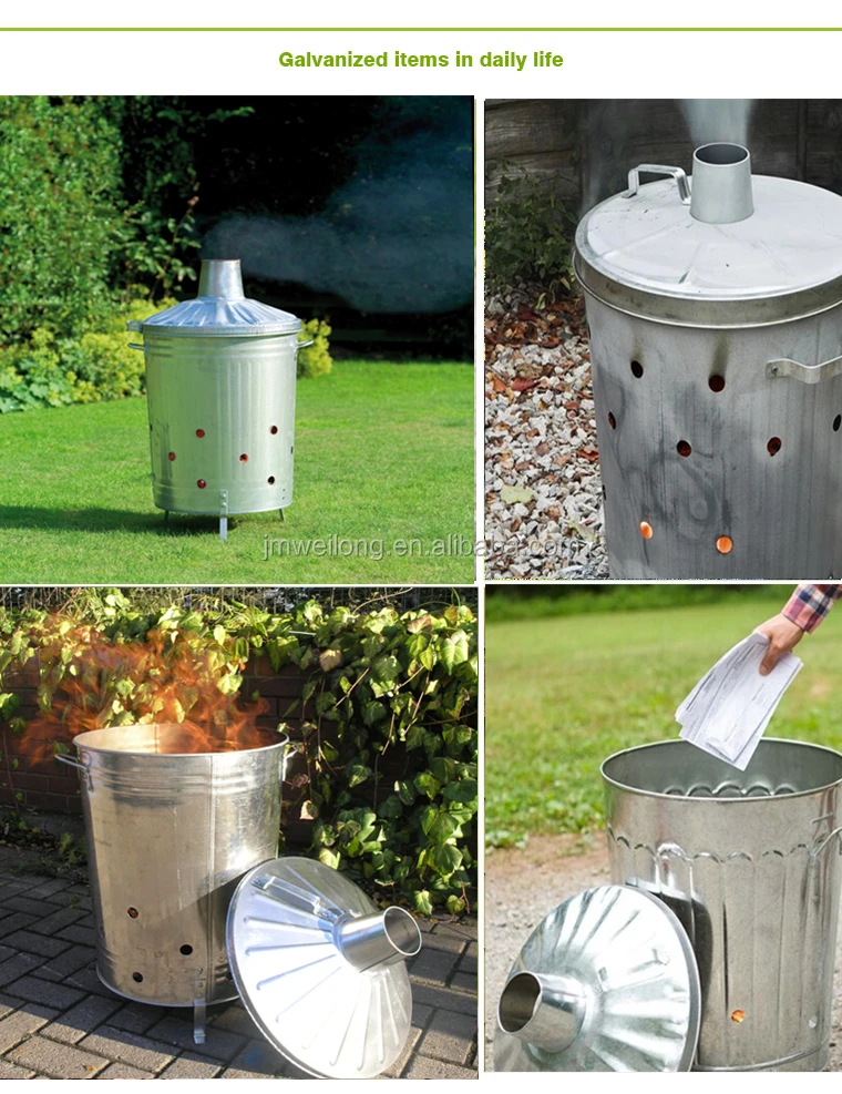 Manufacture 75 Litre Incinerator Galvanised Metal Garden Waste Rubbish Wood Fire Bin Burner