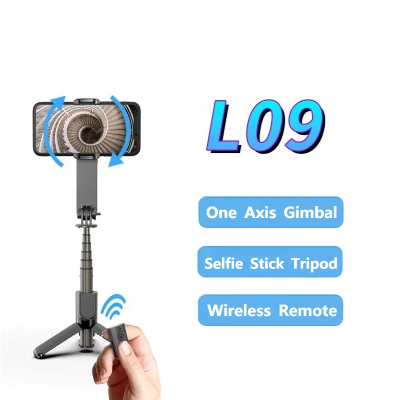 Drop Shipping L09 Handheld Wireless Remote Control Selfie Stick Tripod Gimbal Stabilizer for Smart Phone