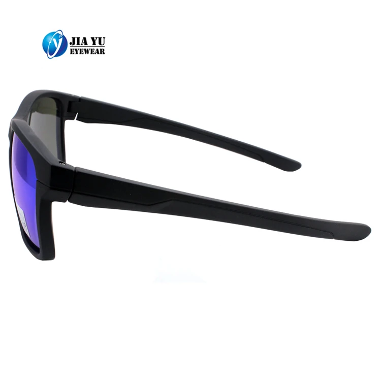 Custom color and logo gold mirror high end sports mens recycled plastic sunglasses