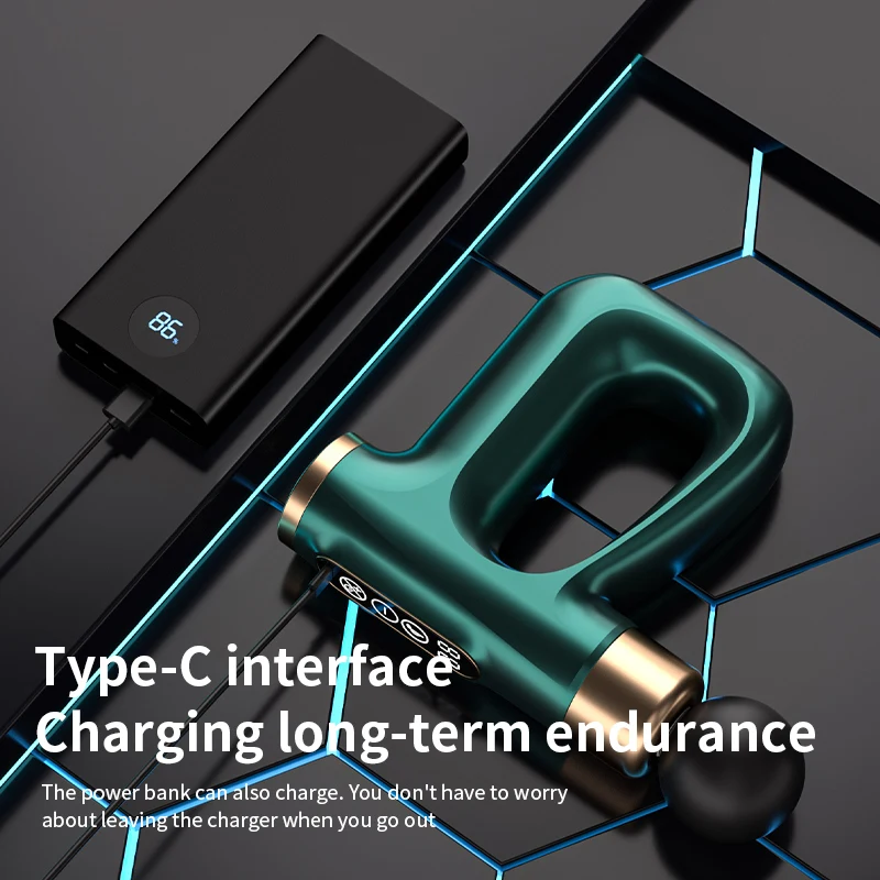 HB-007C Pulse Heating 3-in-1 Deep Tissue Myofascial Massage Gun with Bluetooth Music Touch Screen for Myofascial Massagers