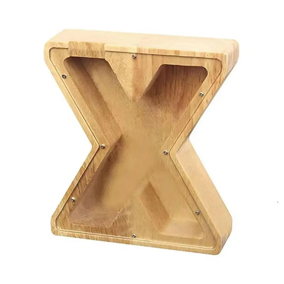 Personalized Letter Piggy Bank Custom Wooden Money Box Coin Stick Gift for Boys Girls Adults Birthday