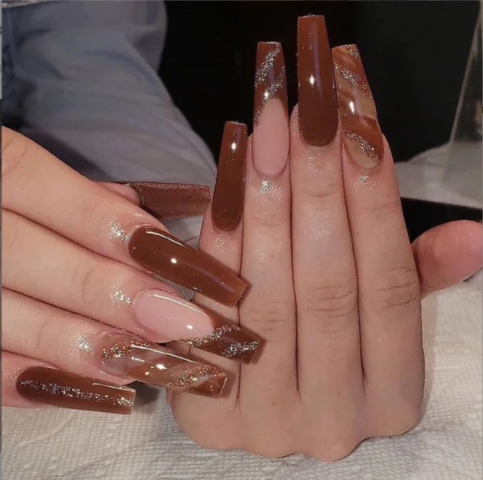 Hot Sell 15 Design 24Pcs/Box Colorful Heart Flower Nails Professional Fingers Full Sizes False Nail Gel Tips