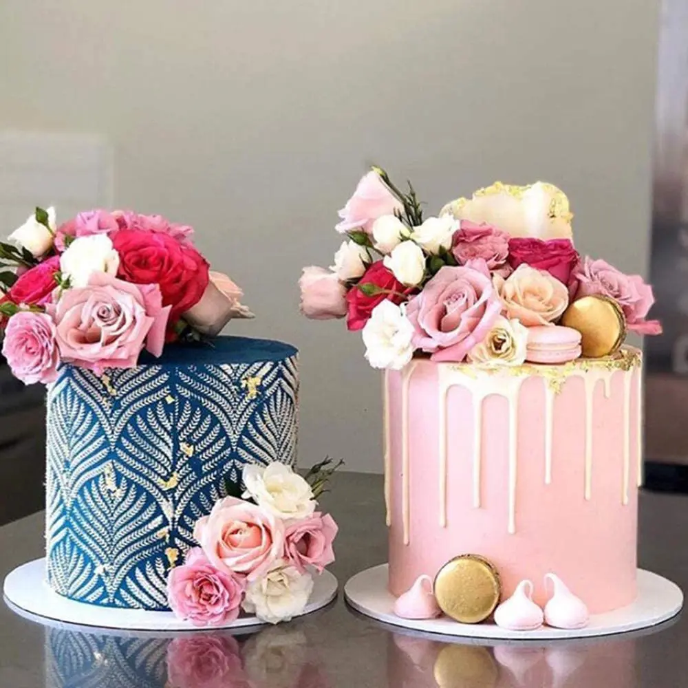 Eco-friendly Plastic Decorating Tools Mesh Fondant Stencil Template Cake Stencils For Baking Decoration Wedding