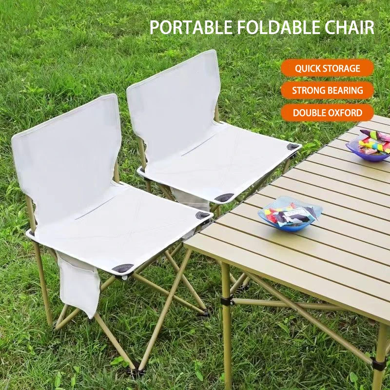 Hot Sale Oxford Cloth Side Storage Bag Design Chairs Black/White/Camouflage Blue Portable Camping Beach Foldable Chair