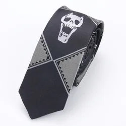 Japanese Anime JoJo Bizarre Adventure Cosplay Tie KILLER QUEEN Heavens Door Kira Yoshikage Props Skull Jacquard Neck Tie