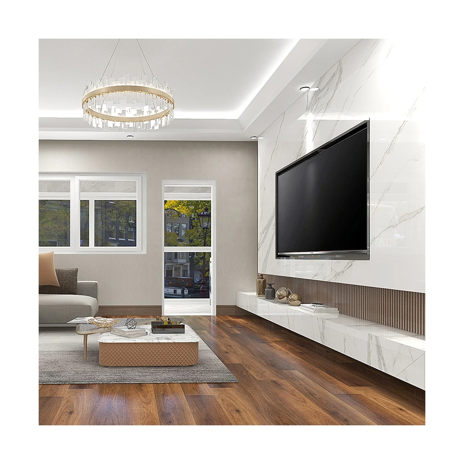 Engineered OAK Luxury Vinyl Plank WPC Flooring with EVA Sheet