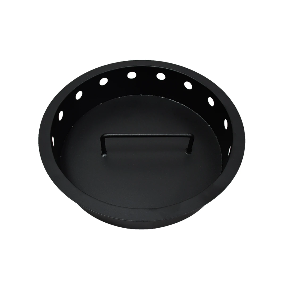 Black  Round Metal Outdoor FIre Pit with Removable Ash Pan for Better Ash Cleaning-up