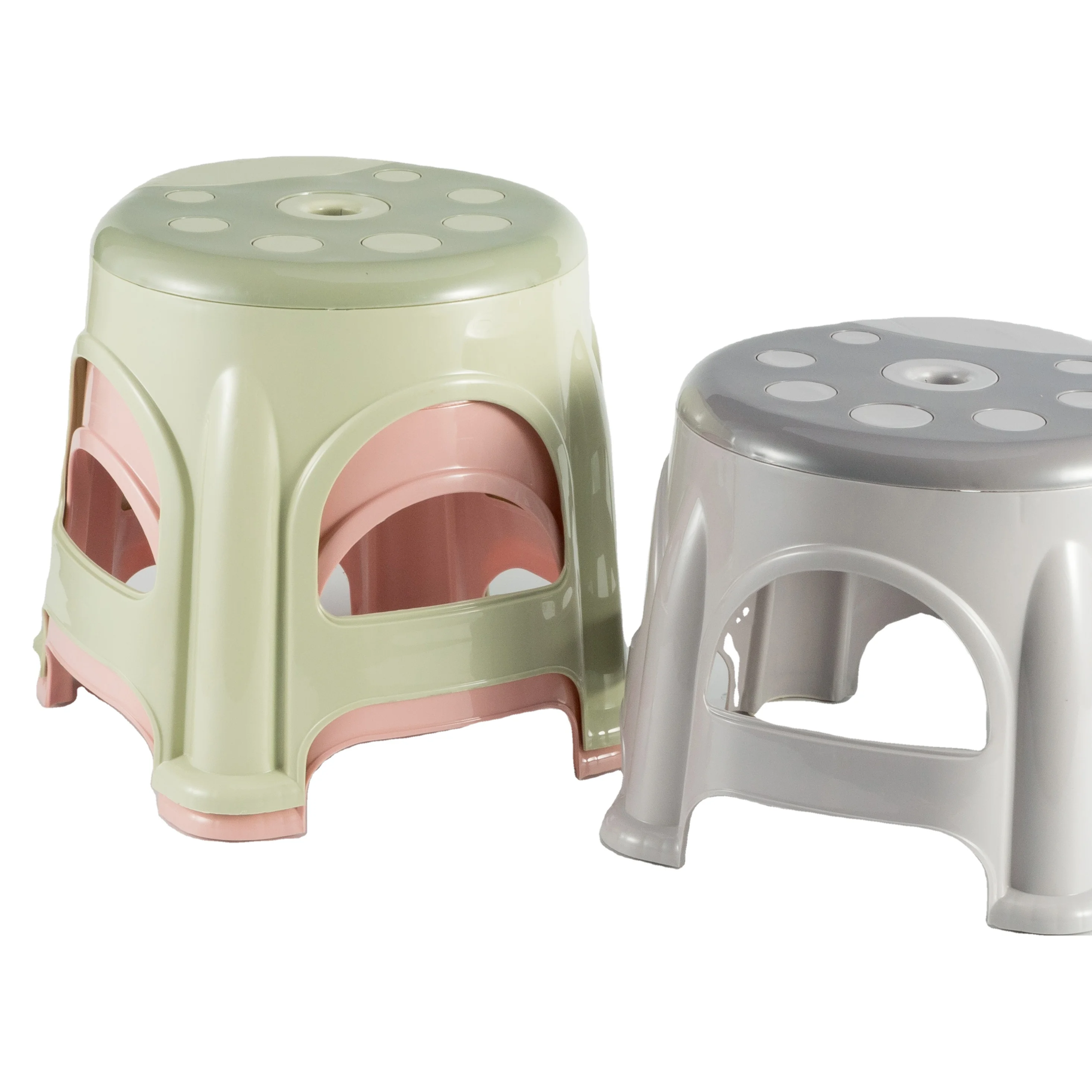 Stool Two Step Ladder Stool Bench Footstool Bathroom Non Slip Plastic Household Colorful Portable Children Baby Pink Green Blue