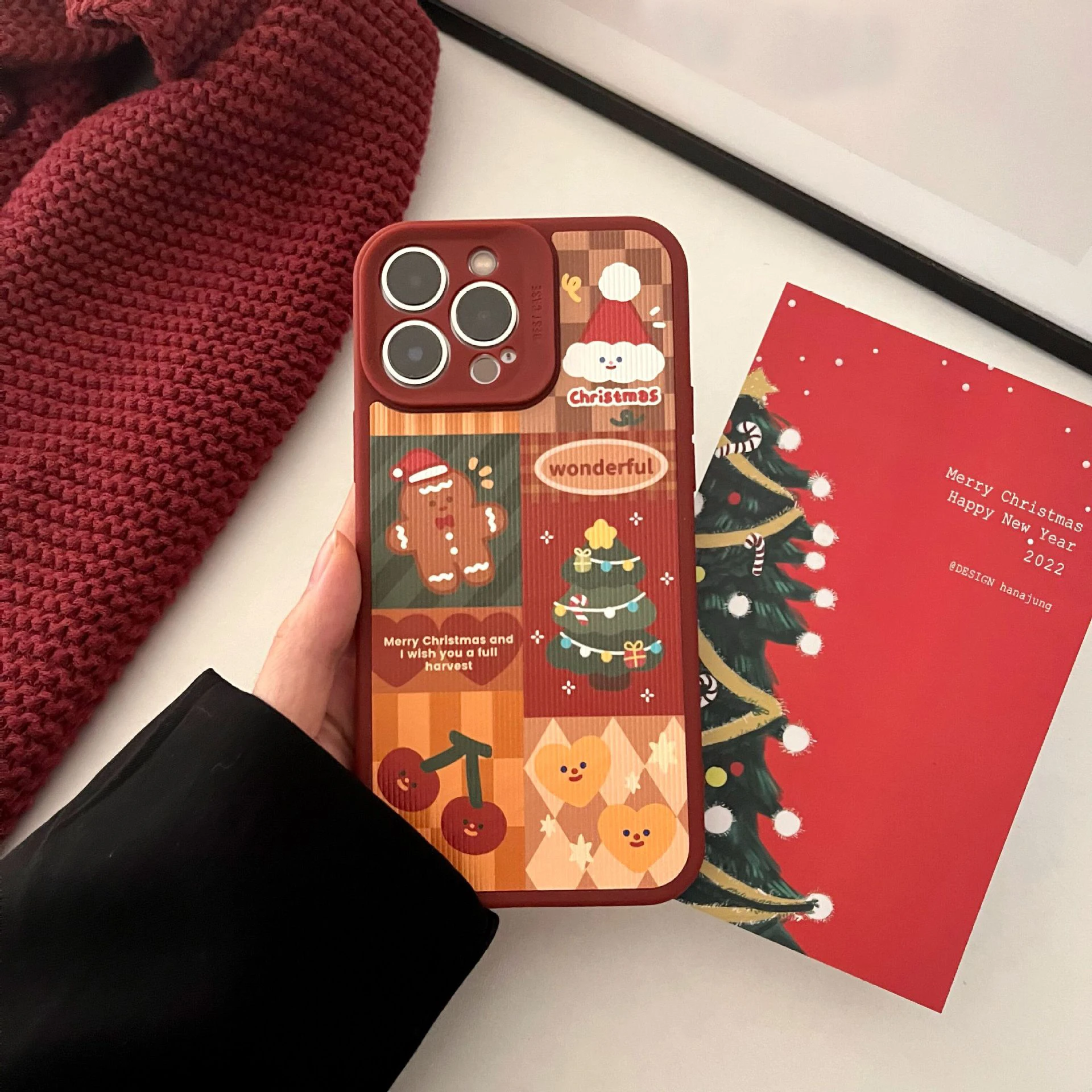 Waterproof Case Phone 360 Protect Case Cute 3D Doll Cartoon Christmas Deer Phone Case For iPhone