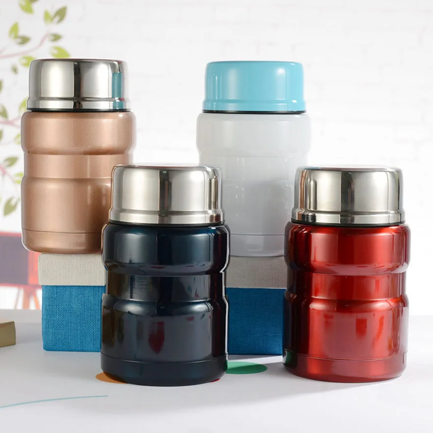 
Double Wall stainless steel Lunch Box Children Food Flask Spoon Food Storage Container Set 